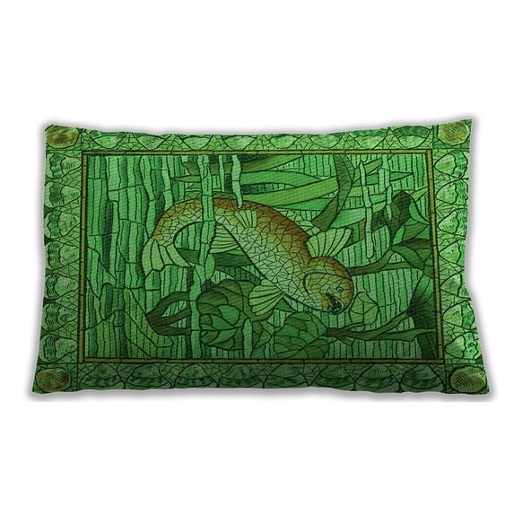 Ahgly Company Outdoor Rectangular Contemporary Lumbar Throw Pillow, 13 inch by 19 inch