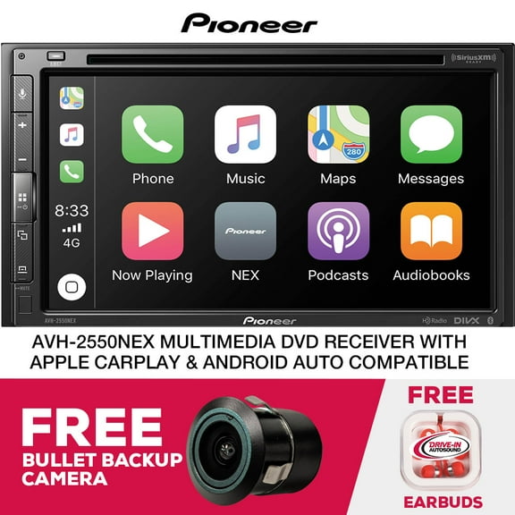 New Pioneer AVH-2550NEX Multimedia Receiver Apple CarPlay Free Bullet Camera