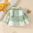 thumbnail image 4 of Clearance Deals 2024 Winter Jacket for Baby Girl Baby Sweaters 12-18 Months Toddler Girl Winter Jacket Girls' Thick Lapel Plaid Jacket Single Long Sleeved Plush Jacket Infants Young Children, 4 of 6