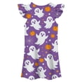 thumbnail image 3 of Gunia Kids Girls Nightgown Princess Pajamas Halloween Ghost Flutter Sleeve Nightgown Summer Casual Halloween Print Dress Night Gowns Pjs Loungewear Purple 9-10 Years, 3 of 4