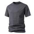 thumbnail image 2 of YanHoo Men's Short Sleeve Tees, Crewneck Stretch T-Shirt for Casual Wear Loose Fit Classic Tee Shirts Summer Gift for Men Dark Gray,M, 2 of 5