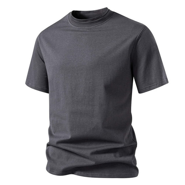 Styesk T Shirts for Man Short-Sleeve Beefy Muscle Basic Solid Color Blouse Tee Shirt Top Short Sleeve Round-Neck Blouses Shirts