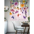 thumbnail image 5 of Pink Spring Floral Sheer Curtains 72 Inches Long 2 Panels Set, Window Sheer Curtains for Living Room/Bedroom, Farmhouse Flowers Butterfly Watercolor Light Filtering Rod Pocket Curtain 52''x72''x2, 5 of 8