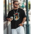 thumbnail image 3 of Camisetas gráficas para hombre, camiseta clásica informal suave de manga corta con cuello redondo y estampado de gato ramen, tallas XS a 5XL, estilo japonés., 3 of 8