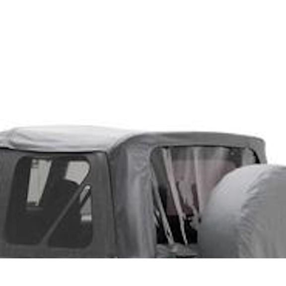 KarParts360 For Jeep Wrangler 1997-2006 Replacement Soft Top | Vinyl | Black Diamond | With Tinted Windows | Upper Door Skins | TJ