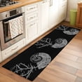 thumbnail image 3 of Abstract Conch Washable Runner Rugs 2'x6', Marine Life City Route Black Background Low Pile Throw Entryway Rug Non-Slip Sturdy Edge Binding Carpet for Indoor Bedside Entrance Bedside, 3 of 9