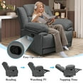 thumbnail image 5 of Jocisland Oversized Swivel Rocker Recliner Chair, Lazy Boy Rocking Massage Recliner Chair for Adults, Overstuffed Glider Recliner Chair for Living Room,Dark Grey, 5 of 9