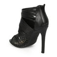 thumbnail image 3 of Liliana Nikia-9 Leatherette Caged Peep Toe Cutout Stiletto Sandal, 3 of 5