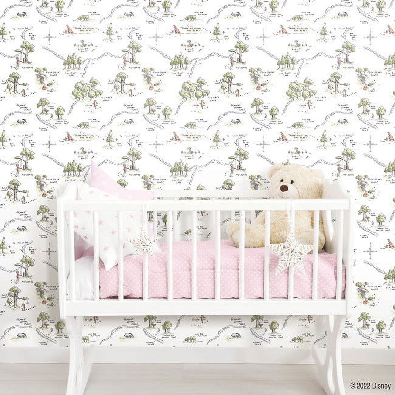 RoomMates Multi, Winnie The Pooh 100 Acre Wood Map Wallpaper