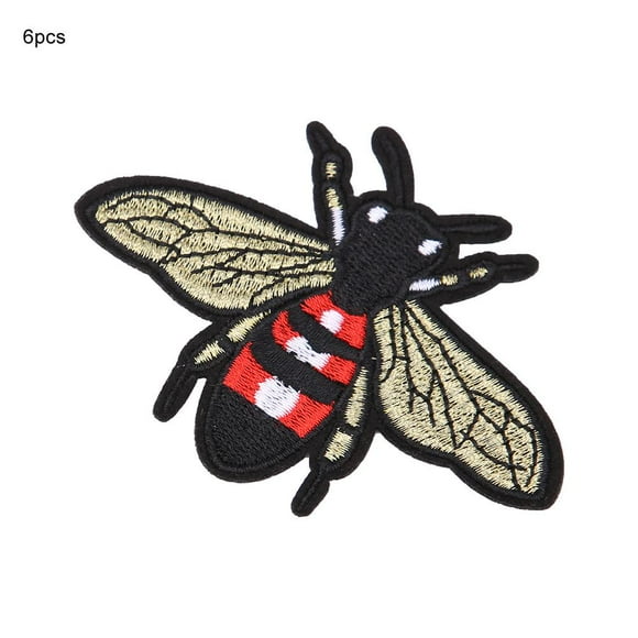 Peahefy 6Pcs Cute Bee Shape Embroidery Patches Sewing Decoration Patch DIY Clothes Applique,Embroidery Patch, Embroidery Cloth Patch