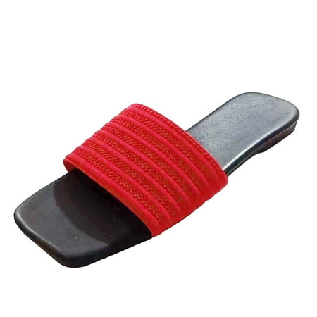 

DVKOVI Lady s Summer One Band Slide Women s Outdoor Slip on Shoe Breathable Open Toe Flat Slippers Comfort Sandal 6.5 to 8 Size