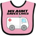 thumbnail image 3 of Inktastic My Aunt Saves Lives- Ambulance Boys or Girls Baby Bib, 3 of 4