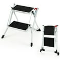thumbnail image 1 of Costway 2 Step Ladder Folding Step Stool 330lbs Capacity with Anti-Slip Pedal & Handle, 1 of 10