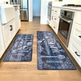 thumbnail image 4 of MeyJey Farmhouse Kitchen Rug Set of 2, Non Slip Anti Fatigue Waterproof Cushioned Mat for Kitchen, Dining, Laundry Room, 18"x30"+18"x48" Blue, 4 of 10