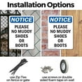 thumbnail image 3 of (2 Pack) Please No Muddy Shoes Or Boots OSHA Notice Sign 7 Inch X 10 Inch Plastic Sign, Weather Resistant, UV Protected for Workplace, Business, and Construction Site, Made in the USA, 3 of 8