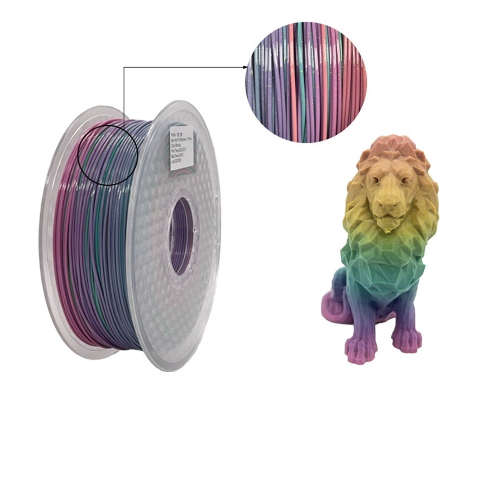 3D Printer Filament Multicolor Gradient Color PLA Filament 1.75mm 3D Printing Materials for Most 3D Printer