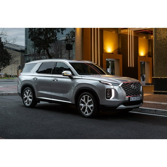 Hyundai Palisade SUV Silver Car Art Wall Decor - 12x18 Inch Laminated Poster - Stunning Detail and Bold Colors