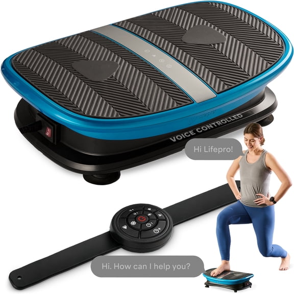 LifePro Waver Mini Vibration Plate Exercise Machine, Compact Home Workout Vibrating Plate with Voice Control, Remote, Curved Platform, 260 lb Capacity