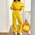 thumbnail image 5 of Women's 2 Piece Oversized Hoodie Sweatsuit Set Baggy Wide Leg Sweatpants Casual Lounge Outfit Orange S, 5 of 7