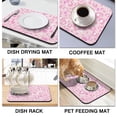 thumbnail image 4 of 2pcs Wave Leopard Print Coffee Maker Mat 4-Layer Heat-Resistant Counter Protector (Abstract Design), 4 of 5