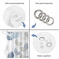 thumbnail image 3 of Sage Green Blue Leaves Shower Curtain Set - Long 72" x 84" Washable Bathtub Curtain with 12 Hooks, Vintage Rustic Botanical Waterproof Fabric Stall Shower Curtains for Bathroom/Bathtub Décor, 3 of 6