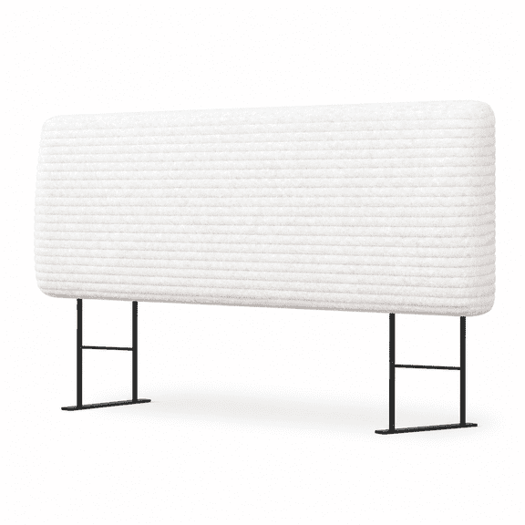 King Size Upholstered Headboard, 4.7" Thick Height Adjustable Bed Headboard with Soft Corduroy Fabric, Padded Bedroom Headboard with Sturdy Design and Easy Assembly, White