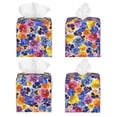 thumbnail image 2 of Picia The Garden Tricolor Pansy Flower Pattern Tissue Box Cover,PVC Leather Square Holder,Tissue Box Holder with Magnetic Bottom,Facial Paper Organizer Dispenser-5.2"X5.2"X5.2", 2 of 8
