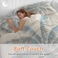 thumbnail image 4 of King 4 Piece Bedding Set Summer Palm Tree Tropical Plant Abstract Leaf Soft Breathable Duvet Cover and Pillowcase, Farm Vintage Wood Grain Duvet Cover Set Bed Sheets for Bedroom Dormitory Guest Room, 4 of 9