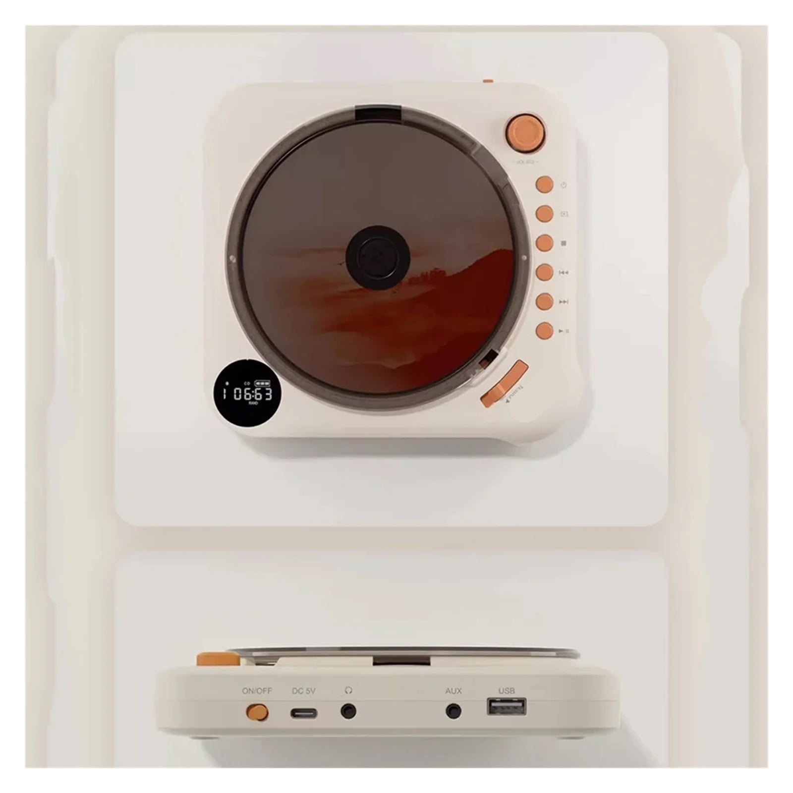 HIFI Audiophile CD Player Bluetooth 5.0 Bidirectional USB AUX Lossless Music Player Rechargeable ,Multi-Functional