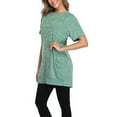 thumbnail image 1 of Innerwin T-Shirt Manches Courtes Hauts pour Femmes Col Rond Ample Vert TG, 1 of 5