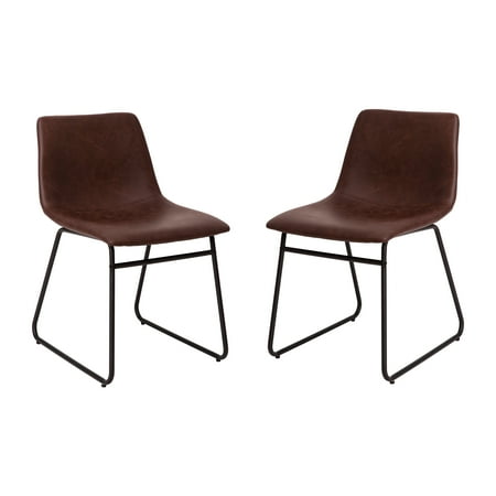 Flash Furniture - Butler 18" High Dining Chair - Dark Brown LeatherSoft/Black Frame