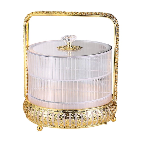 hengtong Cake Stand with Clear Acrylic Dome Lid Multifunctional Cupcake Stand with Handle White 3 Layer