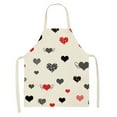 thumbnail image 2 of Valentine's Day Print Linen Apron for Adults - Durable Kitchen & Restaurant Workwear, 68x55cm Washable Apron (Family Gift, Hotel Use) Multicolor, 2 of 2