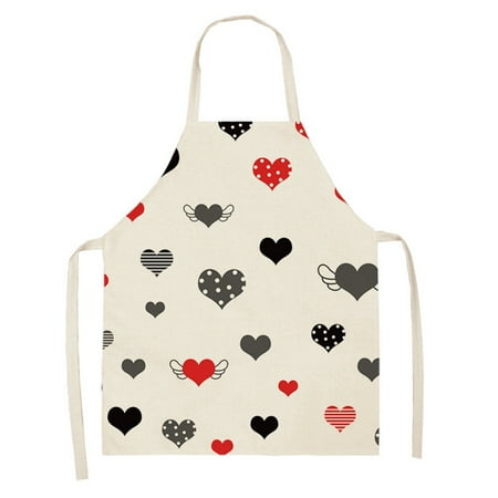 

1pc Parent adult the Family Kitchen Valentine s Day Print Linen Family Aprons