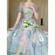 thumbnail image 3 of Vestido De Flores Fragmentada De Encaje De Diseño De Estilo Francés Fiesta De Verano Sin Hombros Suave Vintage Largo Para Mujeres, 3 of 3