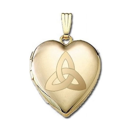 PicturesOnGold.com 14K Yellow Gold Sweetheart Celtic Knot Locket - 3/4 Inch X 3/4 Inch in Solid 14K Yellow Gold