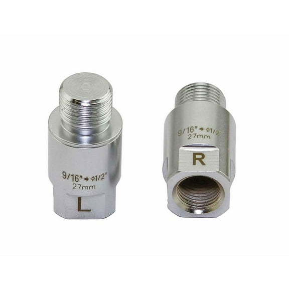 Alta Bicycle Steel Bicycle Chrome Pedal Adapter Fits 9/16" Cranks & 1/2" Bike Pedals, Multiple Lengths (27mm)