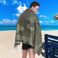 thumbnail image 4 of Coolnut 31"x71" Beach Towel with Travel Bag, Army Camo Oversized Sand Free Beach Blanket Quick Dry Pool Bath Camping Towels for Travel, 4 of 6