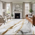 thumbnail image 3 of Gray Gold Marble 8x10 Area Rug for Living Room Sectional Sofa, Modern Abstract Washable Non Slip Large Rectangle Area Rug, 3 of 9