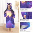 thumbnail image 3 of FORMRS Wearable Blanket Hoodie with Sleeves for Kids Cozy Flannel Sweatshirt, Blue Road, 3 of 7
