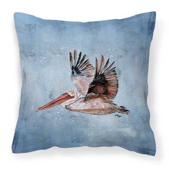 Carolines Treasures 8506PW1414 Bird - Pelican Fabric Decorative Pillow, 14Hx14W, multicolor