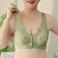 thumbnail image 2 of khonts,Women's Front Closure Daisy Support Bras Wireless Lace Soft Bra Everyday Comfy Breathable Bralettes for Older Women Green XXL, 2 of 9