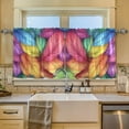 thumbnail image 2 of Yayeee Kitchen Curtains Tier Set of 2 Light Filtering 57"x36" Over Sink Window Panels, Vibrant Leaves Pattern, 2 of 7