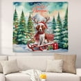 thumbnail image 2 of Merry Christmas Santa Reindeer Antlers Brittany Spaniel Sleigh Xmas Winter Holiday Tapestry Brittany Dog Lover Gifts Idea Wall Hanging Backdrop Home Decor - 00023, 2 of 5