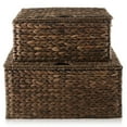 thumbnail image 4 of Casafield Set of 2 Water Hyacinth Storage Baskets (Medium/Large),  Multipurpose Organizer Rectangular Totes with Removable Lids, 4 of 7