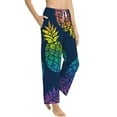 thumbnail image 2 of Balery Abstract Bright Pineapple Fruit Retro print Women's Pajama Pants,Ultra Lightweight Pjs,Lounge Pant-Medium, 2 of 9