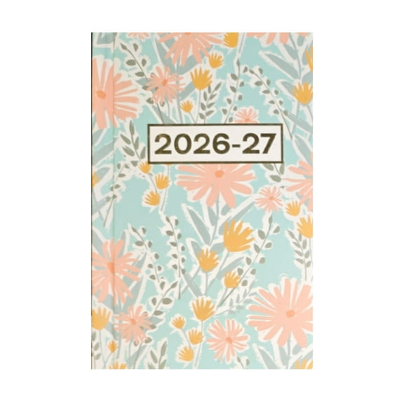 Hard Cover Weekly 2 Year Pocket Purse Briefcase Planner 2025-26 in Rainbow Striped Print