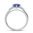 thumbnail image 4 of Diamond-Capitals 2.15 Carat Unique Round Cut Blue Sapphire & Blue Topaz Gemstone Bridal Ring for Women 14K White Gold Size 6, 4 of 7