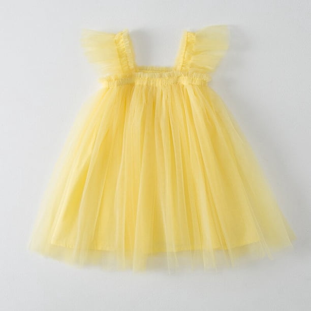 Alas de mariposa Vestidos de verano para niñas Niños Cumpleaños Princesa Vestido de tul Niños Vacaciones Playa Ropa informal Vestidos 0-7Y110 (3T) Gao Jinjia LED