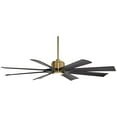 thumbnail image 6 of 60" Possini Euro Design Defender Modern Indoor Outdoor Ceiling Fan with Dimmable LED Light Remote Soft Brass Matte Black Damp Rated for Patio Exterior, 6 of 12